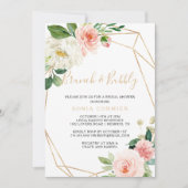 Groen & Goud Geometrisch Brunch & Bubbly Kaart (Voorkant)