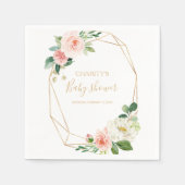 Groen & Goud Geometrisch Elegant Baby shower Servet (Voorkant)