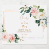 Groen & Goud Geometrisch Elegant Bruidsdiner Sparkling Wijnetiket (Enkel label)