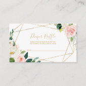 Groen & Goud Geometrisch Elegant Luier Raffle Informatiekaartje (Voorkant)