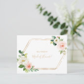 Groen & Goud Geometrisch Elegant Maid of Honor Uitnodiging Briefkaart (Staand voorkant)