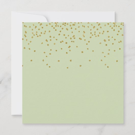 Groen & Goud Geometrisch Elegant Spaans Huwelijk Kaart (Achterkant)