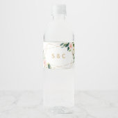 Groen & Goud Geometrisch Waterflesetiket Waterfles Etiket (Voorkant)