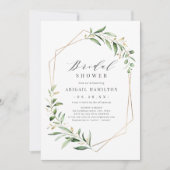 Groen goud geometrische rustieke bruidsshower kaart (Voorkant)
