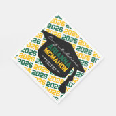 Groen & Goud Gepersonaliseerd Graduation Cap Papie Servet (Hoek)