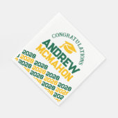 Groen & Goud Gepersonaliseerde Graduation Party Pa Servet (Hoek)