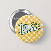 Groen & Goud Gingham Speldag Wimpel Ronde Button 5,7 Cm (Voorkant /achterkant)