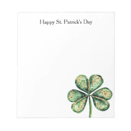 Groen Goud Glans Klaver St. Patrick's Dag Notitieblok