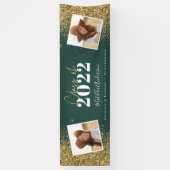 groen goud glitter 2 fotoklasse afstuderen spandoek (Verticaal)