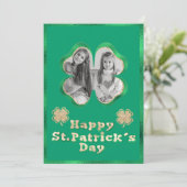 Groen & Goud Glitter Aangepaste Foto St. Patrick's Feestdagenkaart (Staand voorkant)