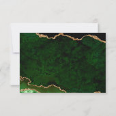 Groen goud glitter Agate Geode Wedding RSVP Kaartje (Achterkant)