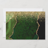 Groen Goud Glitter Agate Trouwring Bedankkaart (Achterkant)