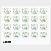 Groen Goud Glitter Confetti Afstuderen 2021 Vierkante Sticker (Vel)