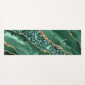Groen Goud Glitter Emerald Custom Name Yoga Mat (Achterkant (horizontaal))