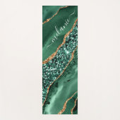Groen Goud Glitter Emerald Custom Name Yoga Mat (Voorkant)
