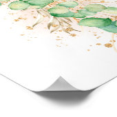 Groen Goud Glitter Eucalyptus Ballon Welkom Poster (Hoek)