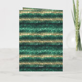Groen Goud Glitter Kerstmis Kaart (Achterkant)