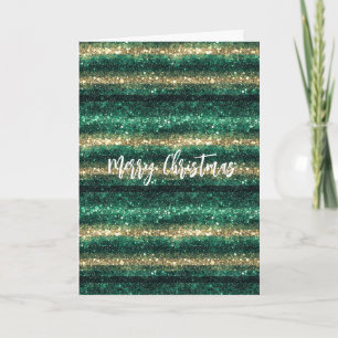 Groen Goud Glitter Kerstmis Kaart