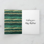 Groen Goud Glitter Kerstmis Kaart (Binnen)