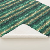 Groen Goud Glitter Kerstmis Sherpa Deken (3/4)