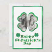 Groen & Goud Glitter Klaver Foto St. Patrick's Feestdagenkaart (Voorkant)