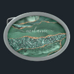 Groen Goud Glitter Marmer Aangepaste Naam Belt ges Gesp<br><div class="desc">Gordelgespen met Agaat Groen Goud Glitter Geode Marmer Aangepaste Naam Smaragdsprankeling Aangepaste Verjaardag - Jubileum of Trouwcadeau / Suppliest - Jouw naam toevoegen - Tekst of Verwijderen - Maak Uw Speciale Gordelgesp Gift - Formaat wijzigen en verplaatsen of verwijderen en tekst / onderdelen toevoegen met aanpassingsgereedschap. Ontwerp van MIGNED. Bekijk...</div>