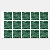 Groen Goud Glitter Marmer Aangepaste Naam Labels (Vel)