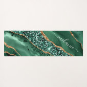 Groen Goud Glitter Marmer Aangepaste Naam Yoga Mat (Achterkant (horizontaal))