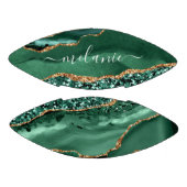 Groen Goud Glitter Marmer Custom Name Football (Panelen)