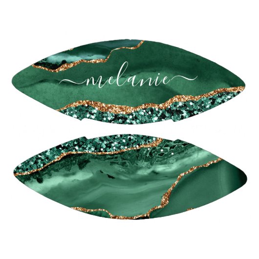 Groen Goud Glitter Marmer Custom Name Football (Panelen)