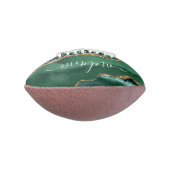 Groen Goud Glitter Marmer Custom Name Football (Gedraaid 90)