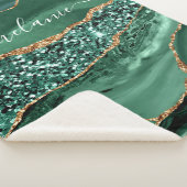 Groen Goud Glitter Marmer Jouw naam Sherpa Deken (3/4)