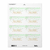Groen Goud Glitter Sparkle Confetti Stippen Modern Etiket (Full Sheet)