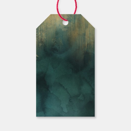 Groen Goud Glitter Sparkle Kerstboom Cadeaulabel (Achterkant)