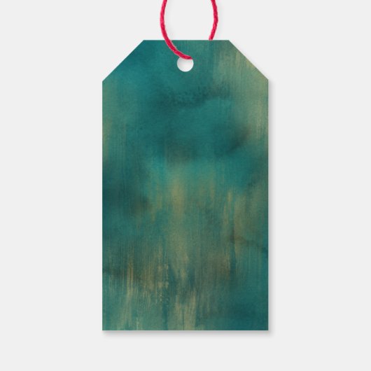 Groen Goud Glitter Sparkle Kerstboom Cadeaulabel (Achterkant)