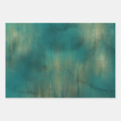 Groen Goud Glitter Sparkle Kerstboom Inpakpapier Vel (Voorkant 2)