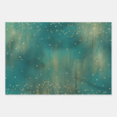 Groen Goud Glitter Sparkle Kerstboom Inpakpapier Vel (Voorkant)