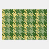GROEN & GOUD GLITTER UITZIEN IERSE KLAVERBLADEN INPAKPAPIER VEL (Voorkant 3)