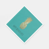 Groen Goud Glitzy Ananas Servet (Hoek)