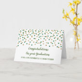 Groen Goud Godmother Gefeliciteerd Afstuderen Kaart (Gele Bloem)