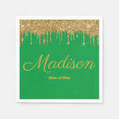 Groen & Goud Graduation Party Klasse van 2024 Papi Servet (Voorkant)