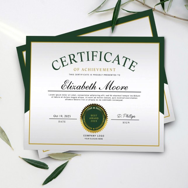 Groen Goud Grens Certificaat van Verwezenlijking P (Creator heeft geüpload)