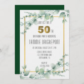 Groen Goud Groen Eucalyptus 50ste Verjaardagsfeest Kaart (Voorkant / Achterkant)