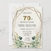 Groen Goud Groen Geometrisch 70e Verjaardagsfeest Kaart (Voorkant)