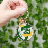 Groen Goud Haar Team Kleuren Custom Volleybal Sleutelhanger (Hand)