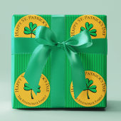Groen & Goud Happy St Patrick's Day Groen Gestreep Cadeaupapier