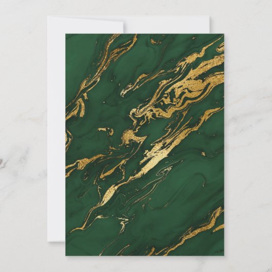 Groen & Goud Herfst Herfst Marmer 21e Verjaardag Kaart (Achterkant)