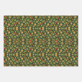 Groen & Goud Hollies Kerst Inpakpapier Vel (Voorkant 3)