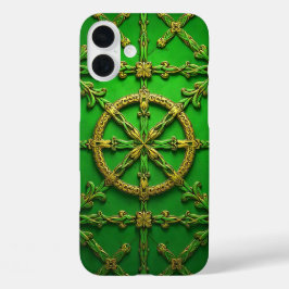 GROEN & GOUD IERS KELTISCHE KLAVERTJE iPhone 16 PLUS HOESJE