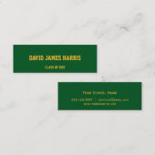 Groen goud in de vorm van een afstuderen contactkaartje (Voorkant / Achterkant)